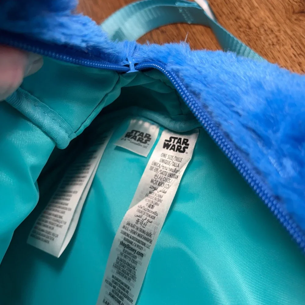 Disney Star Wars Young Jedi Adventures Nubs Plush Backpack Blue Fuzzy Bag